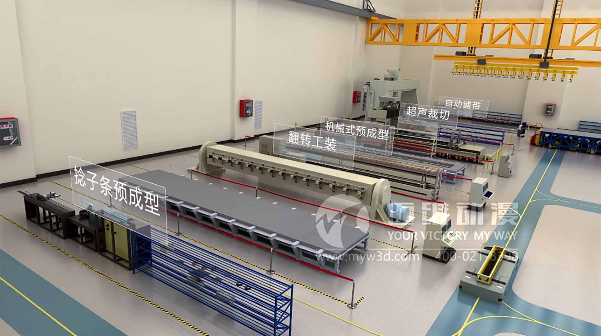 復(fù)合材料長桁自動(dòng)化生產(chǎn)線三維動(dòng)畫