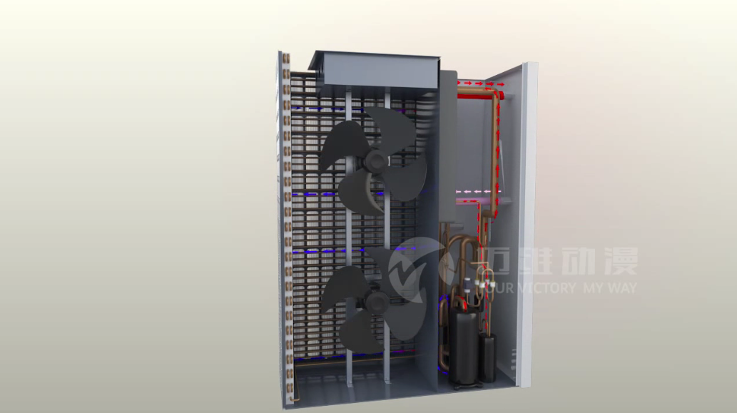 空氣能采暖設備系統(tǒng)原理三維動畫 空氣能采暖設備系統(tǒng)原理三維動畫