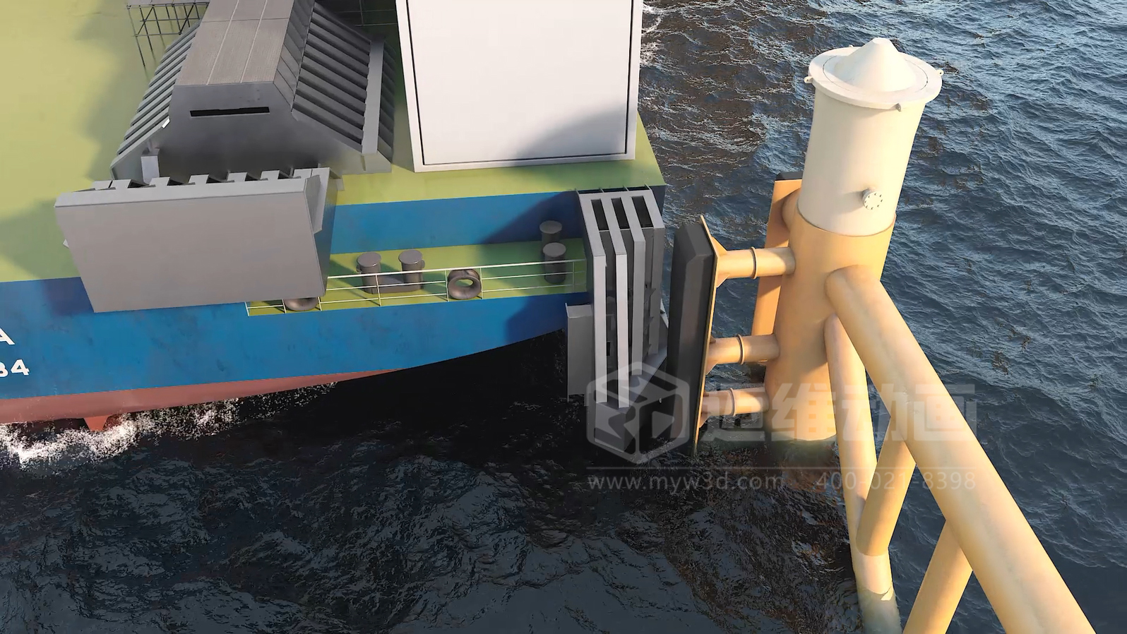 3萬(wàn)噸級(jí)平臺(tái)浮托安裝三維動(dòng)畫展示(圖3)