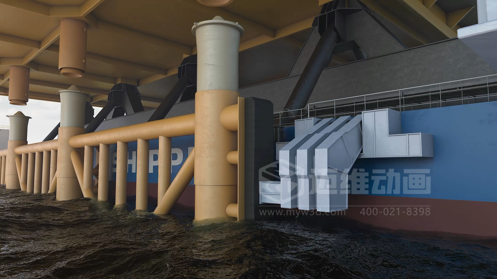 3萬(wàn)噸級(jí)平臺(tái)浮托安裝三維動(dòng)畫展示(圖4)