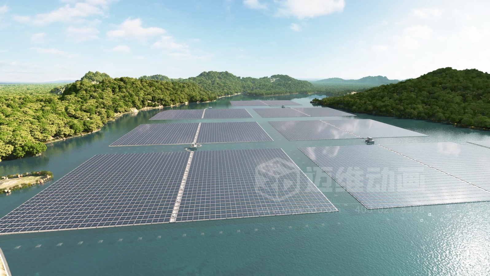 漂浮式光伏支架產(chǎn)品三維動(dòng)畫(huà)展示(圖1)