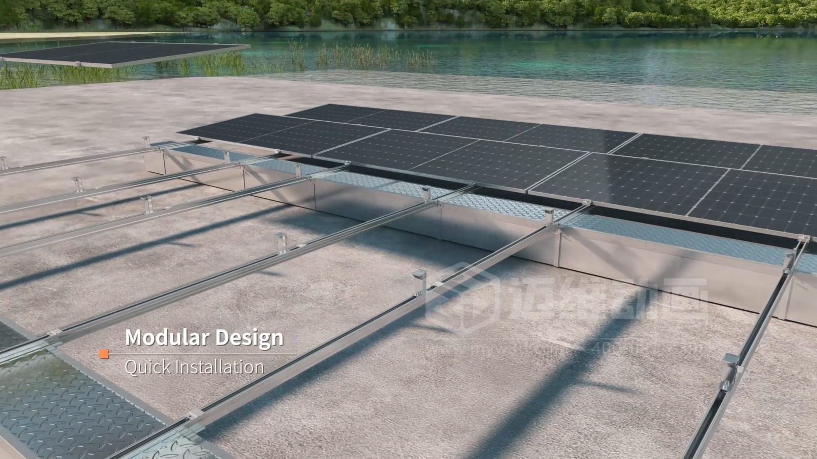 漂浮式光伏支架產(chǎn)品三維動(dòng)畫(huà)展示(圖2)