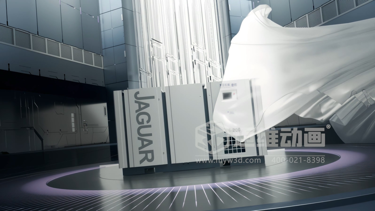 捷豹ZS干式無油螺桿機(jī)三維動畫展示(圖1)