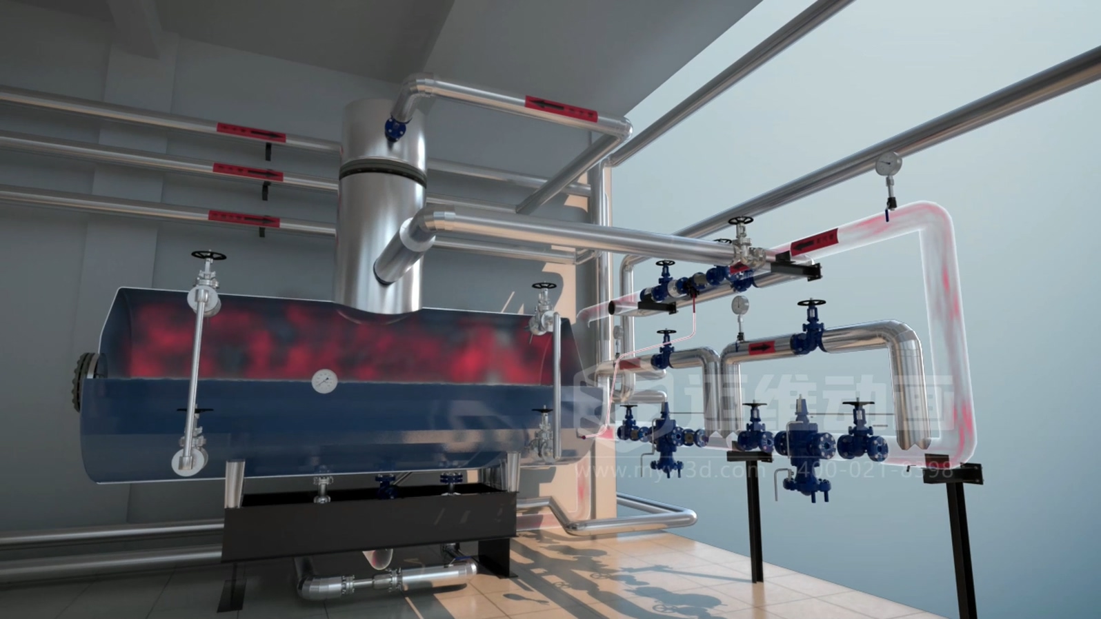 打破傳統(tǒng)展示壁壘！三維動畫「拆解」鍋爐，低成本實(shí)現(xiàn)高成果演示(圖3)