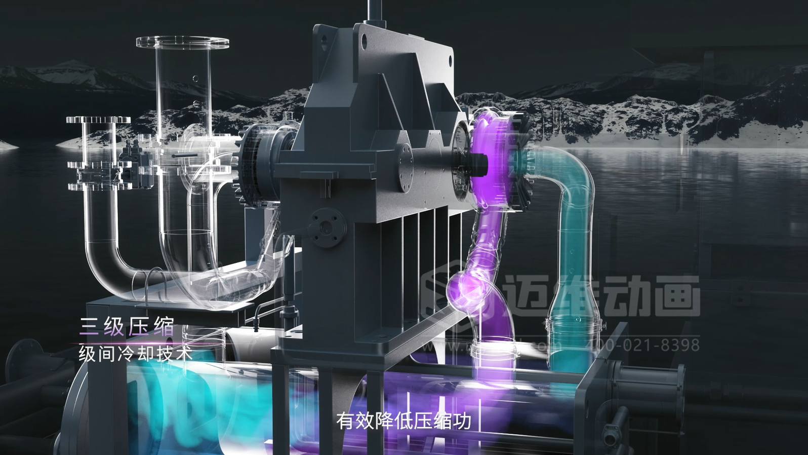 三維動畫賦能離心空壓機：破解技術展示難題，讓核心優(yōu)勢 ‘一目了然’(圖2)