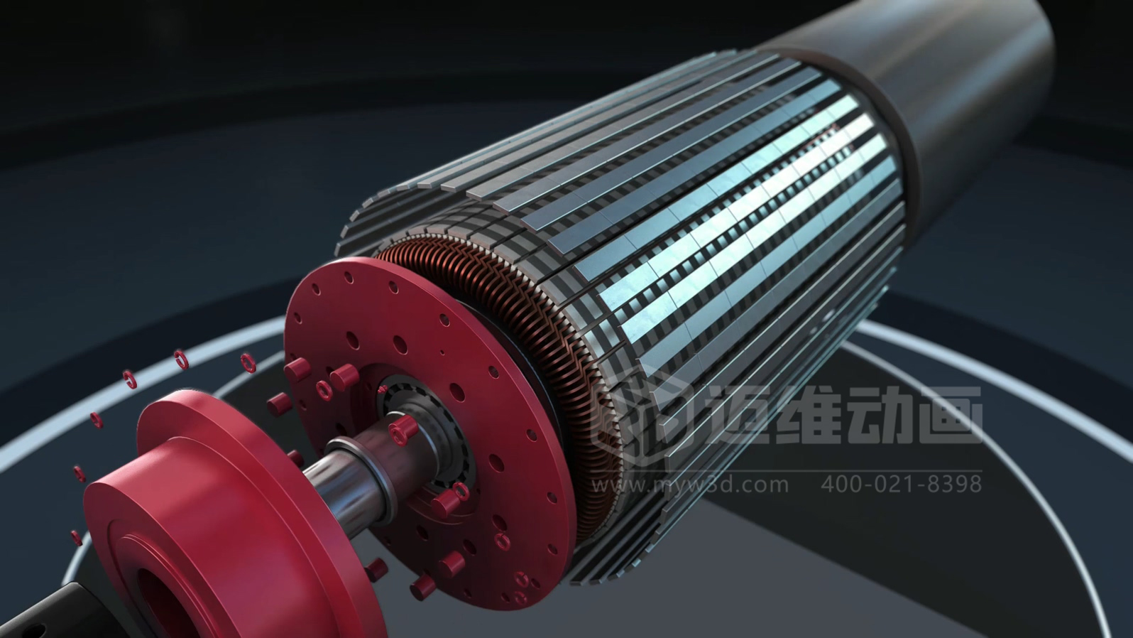 電機(jī)企業(yè)選型必看！三維動(dòng)畫(huà)還原永磁直驅(qū)電機(jī)全場(chǎng)景表現(xiàn)：從結(jié)構(gòu)、效能到場(chǎng)景應(yīng)用，可視化看懂 “無(wú)齒輪驅(qū)動(dòng)” 黑科技(圖2)