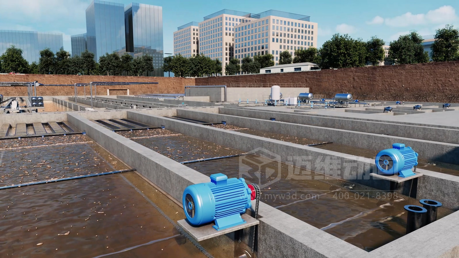 市政污水處理工藝三維動(dòng)畫(圖2)