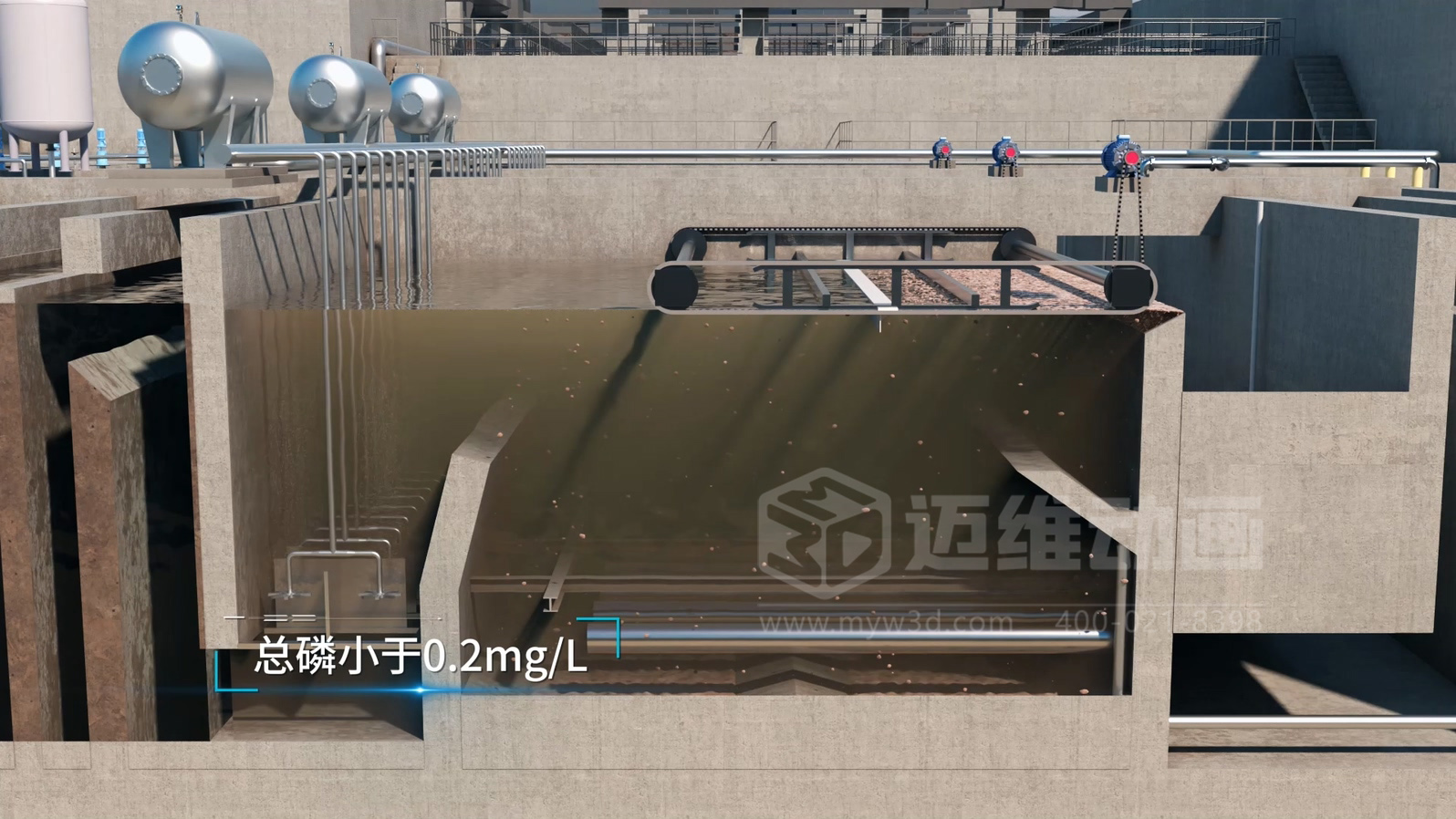 市政污水處理工藝三維動(dòng)畫(圖6)