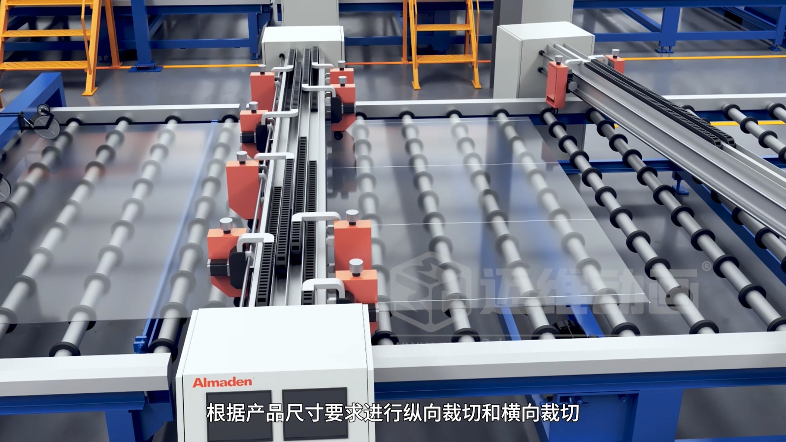 光伏玻璃工業(yè)自動化生產(chǎn)線三維動畫(圖6)