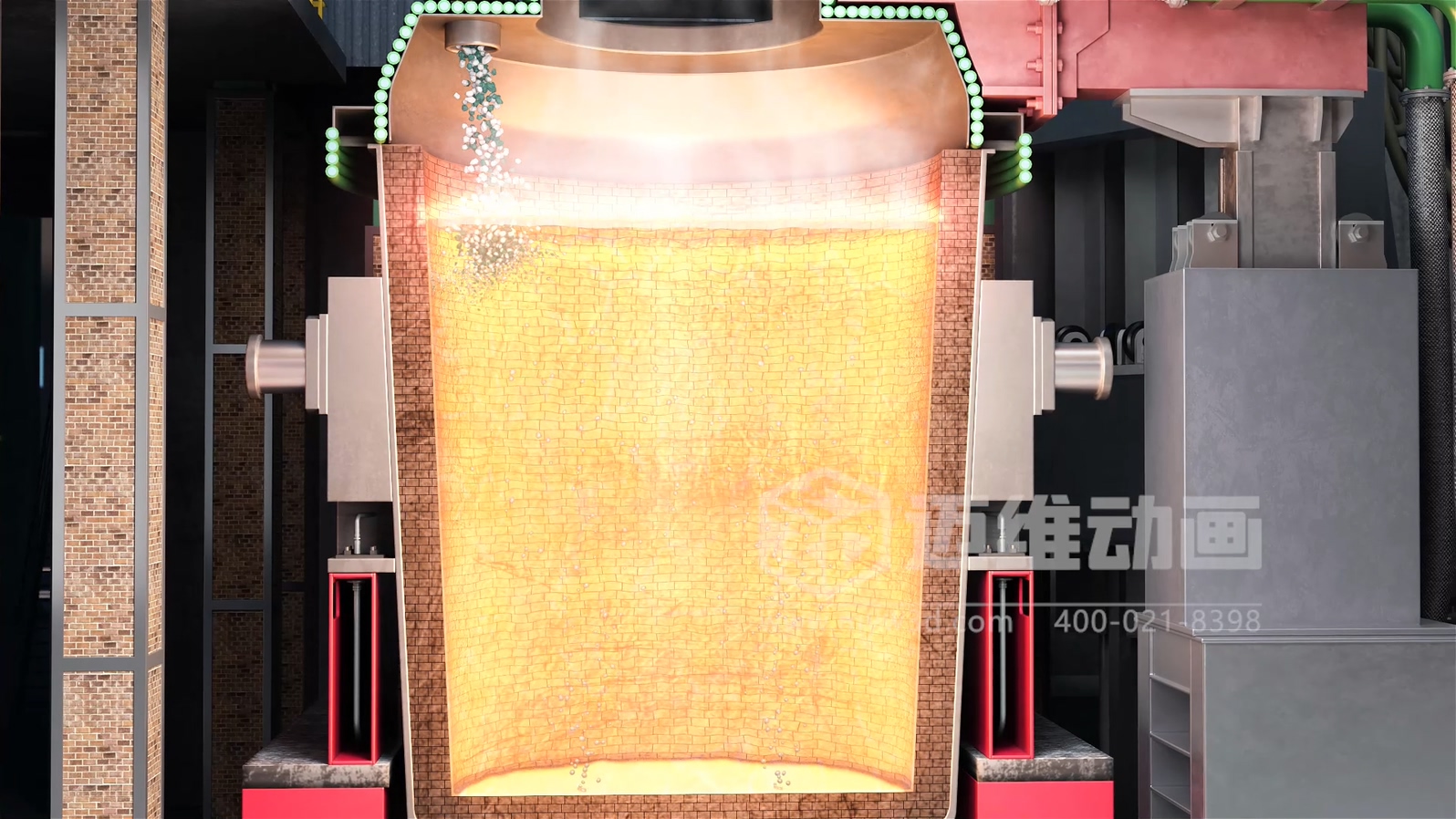 鋼包爐外精煉生產(chǎn)工藝流程三維動(dòng)畫展示(圖6)