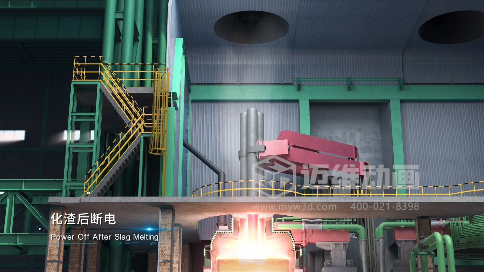 能源裝備可視化利器！工業(yè)生產(chǎn)線三維動(dòng)畫讓鋼包爐外精煉工藝流程一目了然，專業(yè)、吸睛、又易懂(圖2)