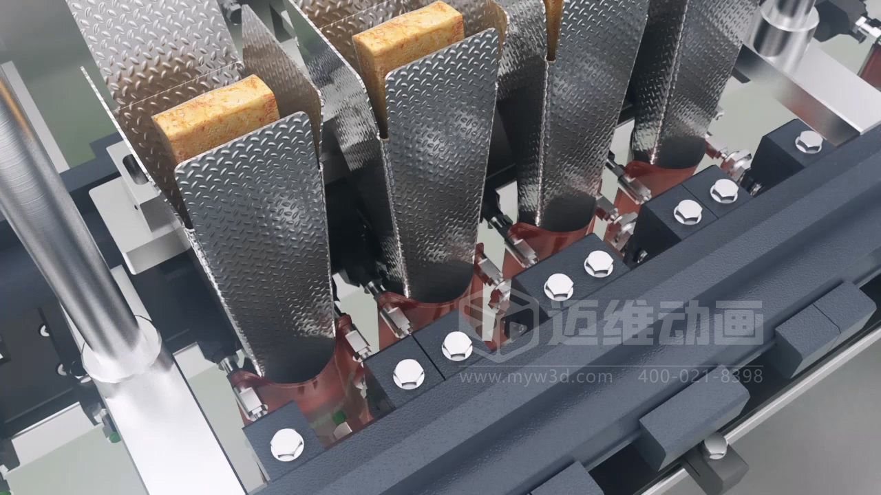 豆干包裝自動化生產(chǎn)線三維動畫展示(圖8) 豆干包裝自動化生產(chǎn)線三維動畫展示(圖8)