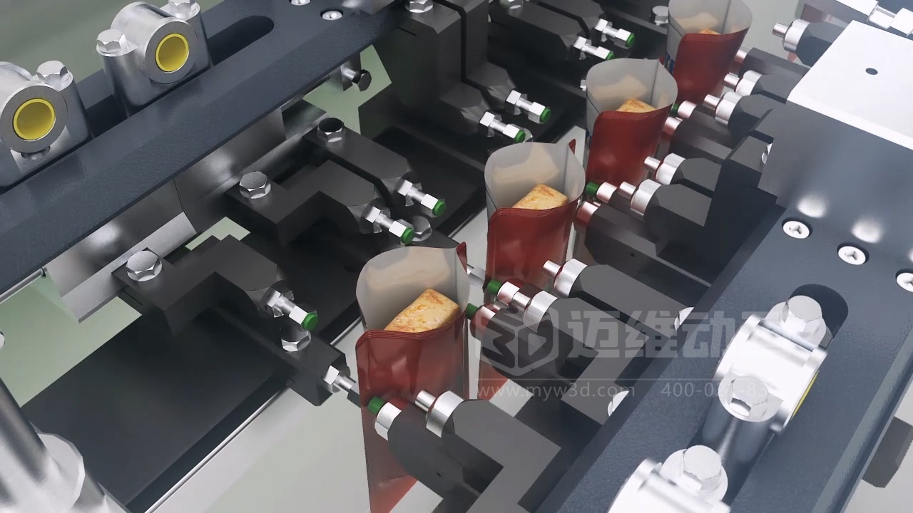 豆干包裝自動化生產(chǎn)線三維動畫展示(圖9) 豆干包裝自動化生產(chǎn)線三維動畫展示(圖9)