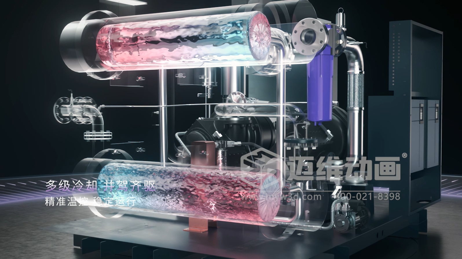 壓縮機(jī)工作原理講不清、方案展示不直觀？下一次行業(yè)展會，請帶上這份 “會動” 的工業(yè)三維動畫行業(yè)解決方案(圖1)