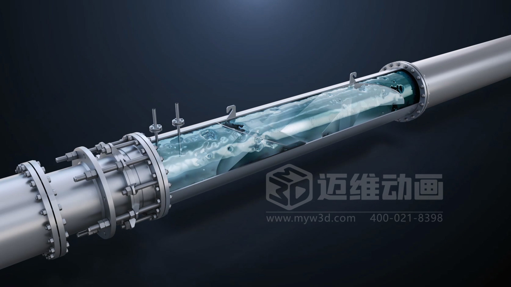 微阻力管道混合器三維動畫(圖2) 微阻力管道混合器三維動畫(圖2)